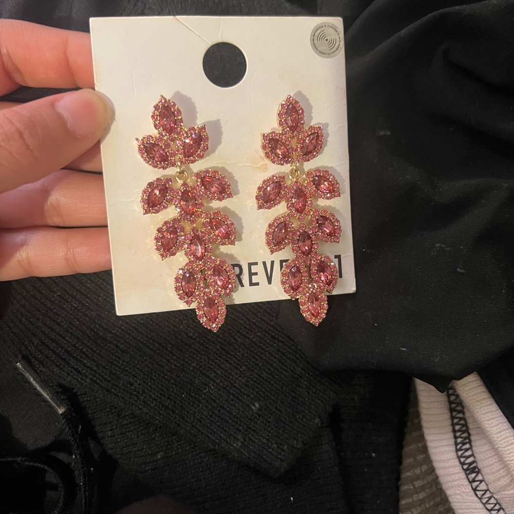 Earrings for Sale - Forever 21, Pink Leaf drop Earrings